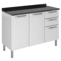 Balcão Tarsila 3 Portas 2 Gavetas Com Tampo Itatiaia Branco - 1