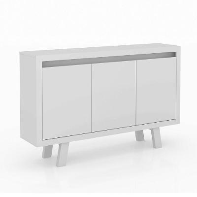 Balcão 3 Portas Para Escritório Home Office Mdp Branco