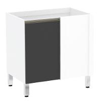 Balcão Sem Tampo Canto Reto 80cm Branco Com Preto Txt - 1