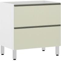 Balcão Sem Tampo 80cm Basculante Branco Com Kashmir - 1