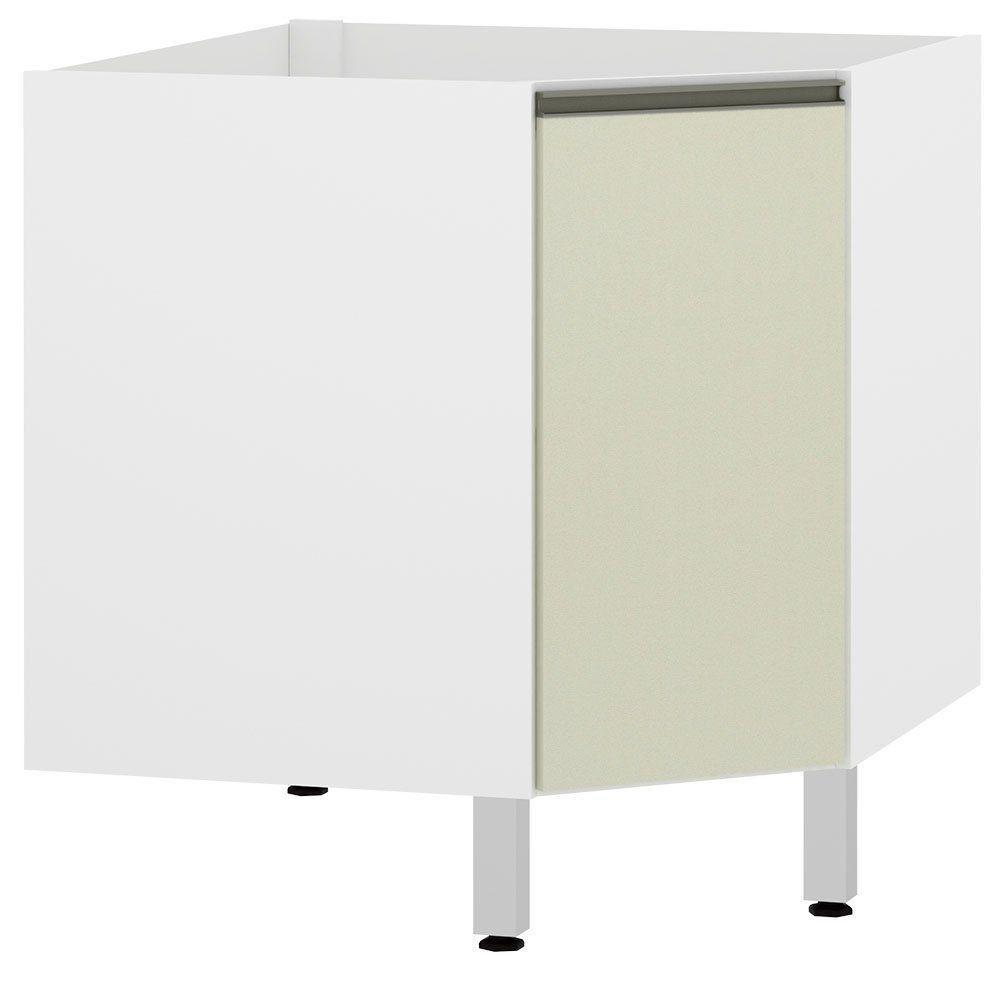 Balcão Sem Tampo Canto Diagonal Branco Com Kashmir - 1