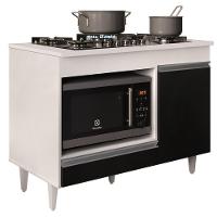 Balcão Multiuso Para Cooktop 4 Bocas Georgia Branco/preto - 1
