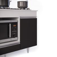 Balcão Multiuso Para Cooktop 4 Bocas Georgia Branco/preto - 7