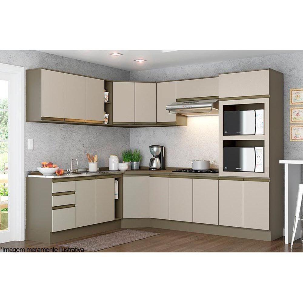 Balcão de Cozinha Modulado  c/ Porta Toalha Connect c/Tampo Duna/Cristal - Henn - 2