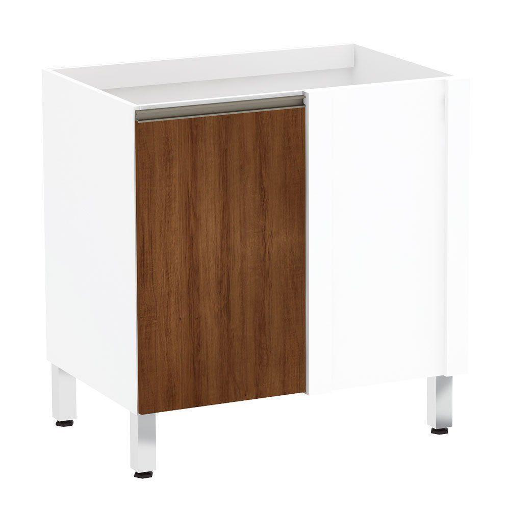 Balcão Sem Tampo Canto Reto 80cm Branco Com - 1