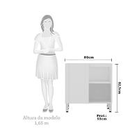 Balcão Sem Tampo Canto Reto 80cm Branco Com - 5