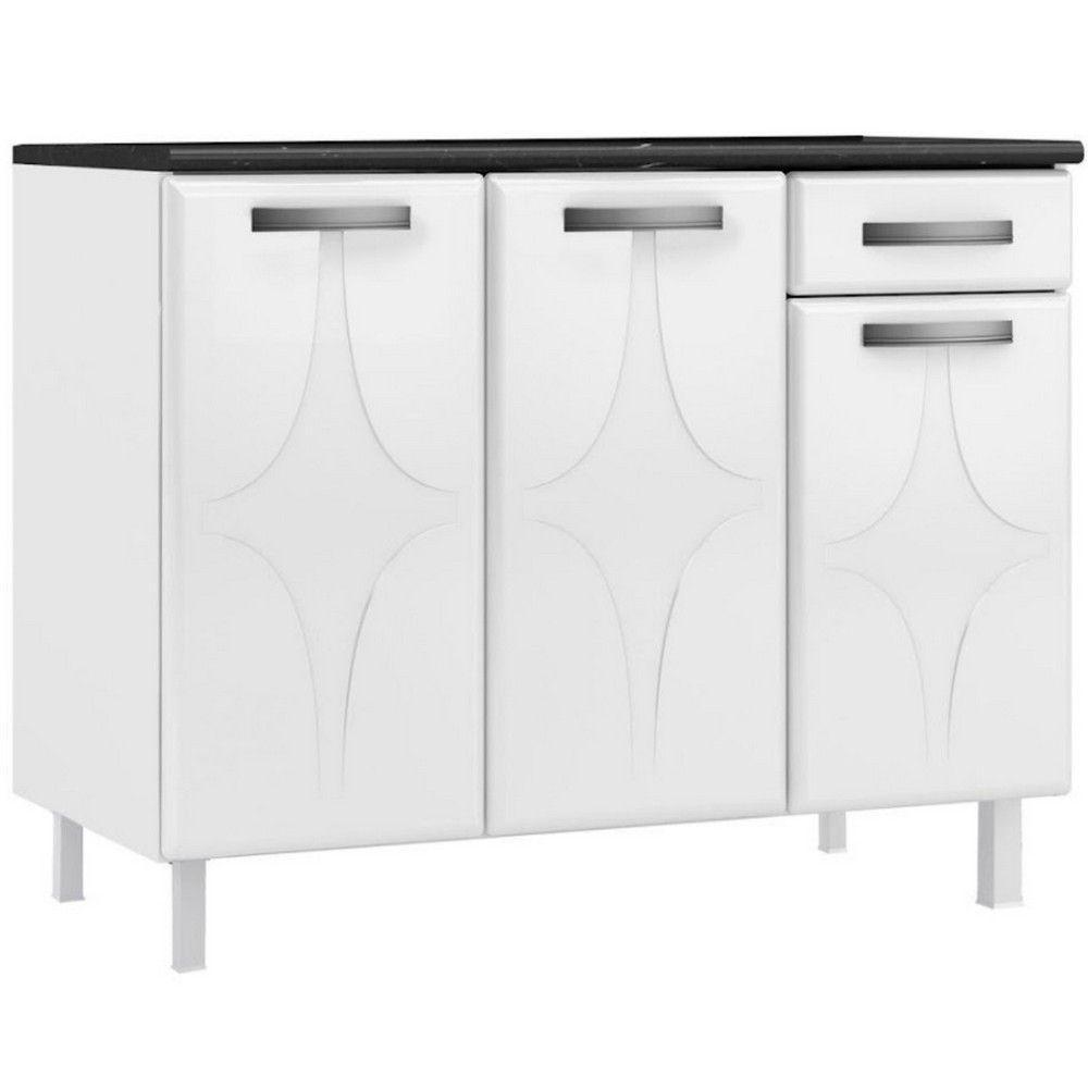 Balcão Triplo Smart Rubi 1 Gaveta Com Tampo 15mm Branco - 1