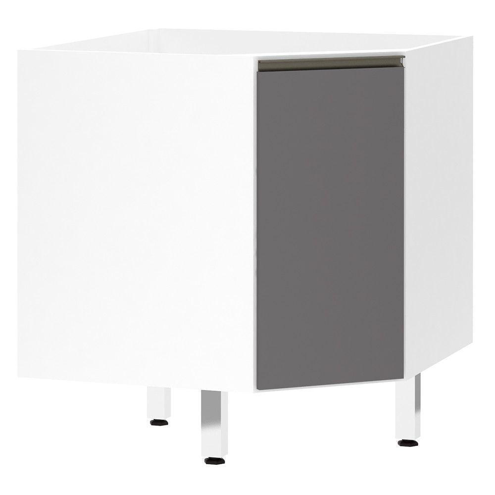 Balcão Sem Tampo Canto Diagonal Branco Com Cinza Puro - 1