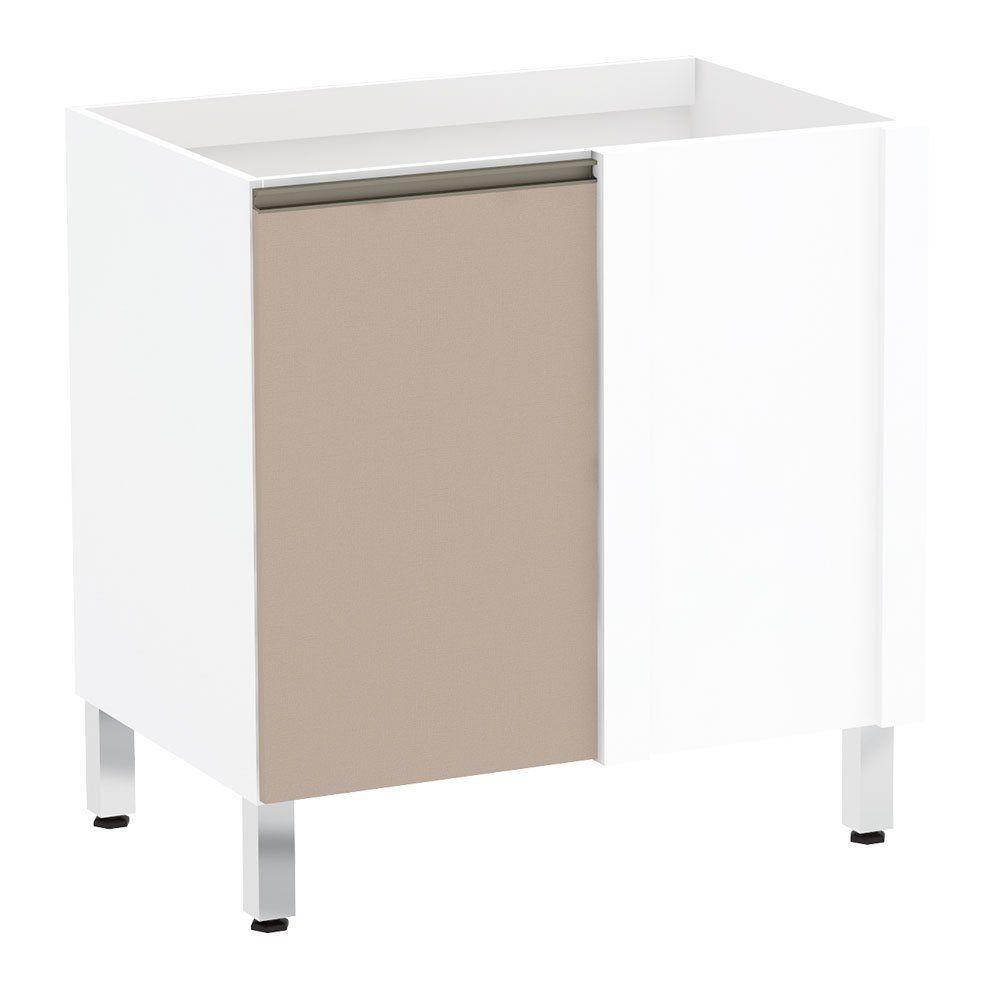 Balcão Sem Tampo Canto Reto 80cm Branco Com Connect - 1