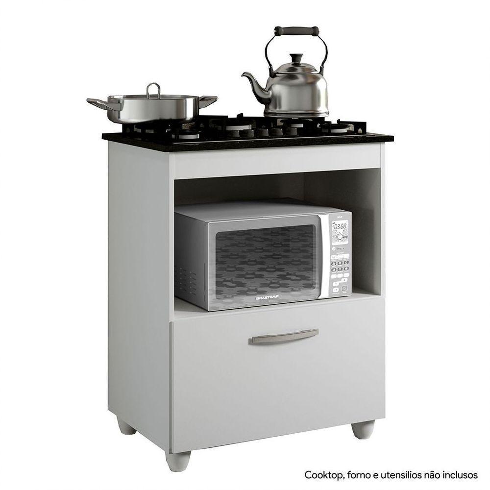 Balcão Para Cooktop De 5 Bocas 1 Porta 1 Nicho Salvia Branco - 1