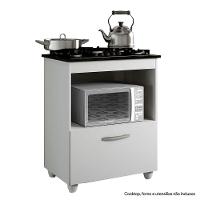 Balcão Para Cooktop De 5 Bocas 1 Porta 1 Nicho Salvia Branco - 1