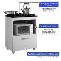 Balcão Para Cooktop De 5 Bocas 1 Porta 1 Nicho Salvia Branco - 10