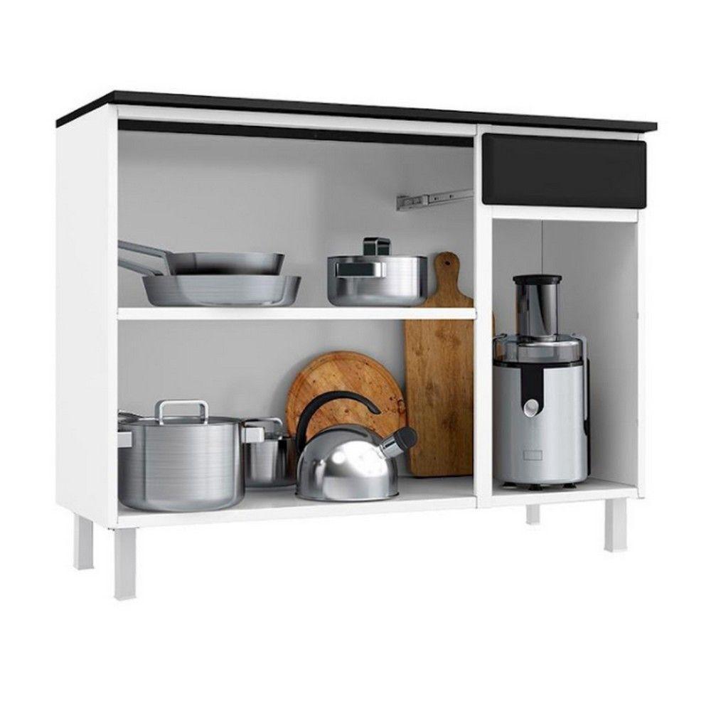 Balcão Triplo Smart Rubi 1 Gaveta Com Tampo 15mm Preto - 3