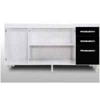 Balcão Gabinete De Pia Sem Tampo 160cm Nathan 3 Portas Rústico/chocolate - Nathy Móveis - 3