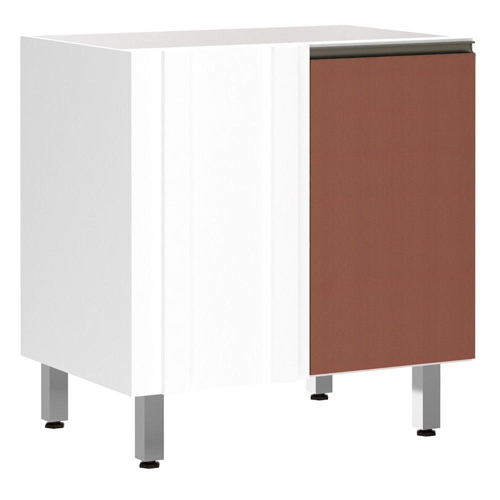 Balcão Sem Tampo Canto Reto 80cm Branco Com Gaia - 1