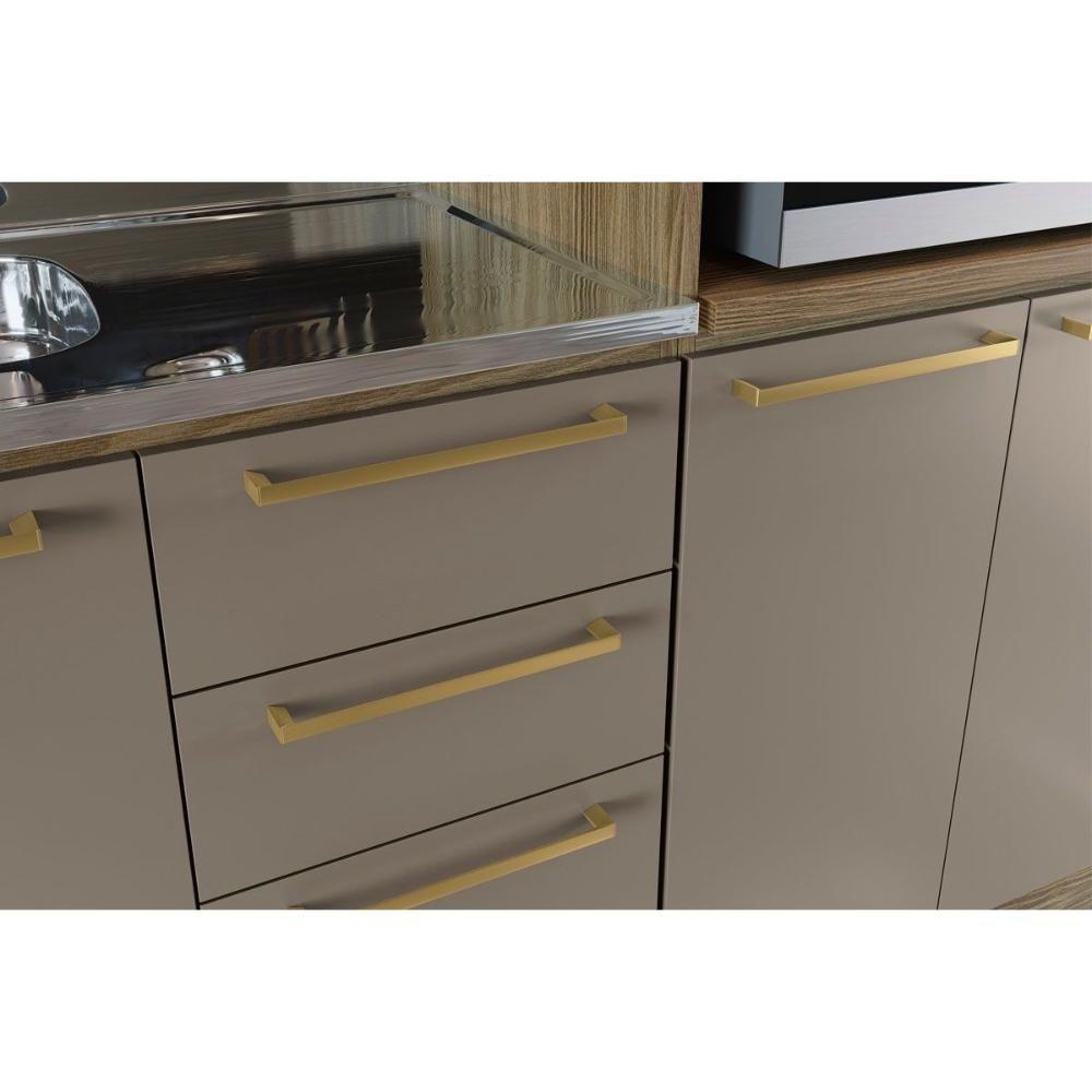 Balcão de Cozinha Modulado Botanic M624 c/ 2 Portas e 3 Gavetas Nogueira/Fendi - Kappesberg - 7