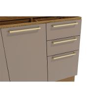 Balcão de Cozinha Modulado Botanic M624 c/ 2 Portas e 3 Gavetas Nogueira/Fendi - Kappesberg - 2