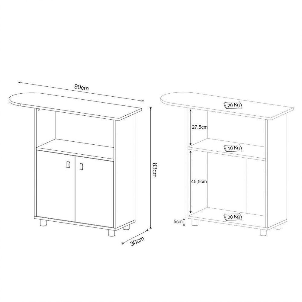 Balcão Com Tábua De Passar 2 Portas Tp3050 Branco - 2