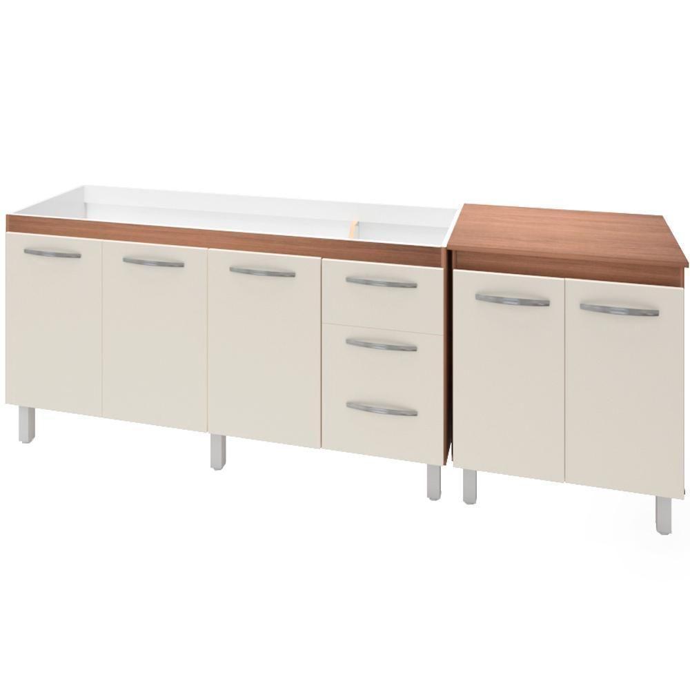 Balcao Pia 160cm E Multiuso 2 Portas 70cm Savana Off White Mobbs Savana Off White - 1