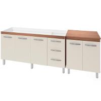 Balcao Pia 160cm E Multiuso 2 Portas 70cm Savana Off White Mobbs Savana Off White - 1