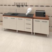 Balcao Pia 160cm E Multiuso 2 Portas 70cm Savana Off White Mobbs Savana Off White - 5