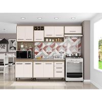 Balcão 3 Portas 2 Gavetas 120 Cm Sem Tampo Barcelona Poliman Carvalho Com Off White - 2