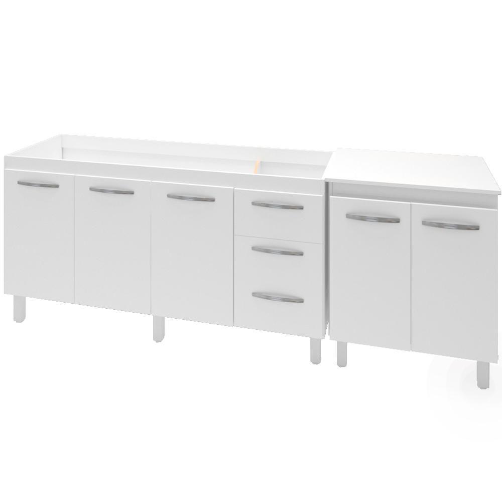 Balcao Pia 150cm E Multiuso 2 Portas 70cm Branco Mobbs Branco - 3