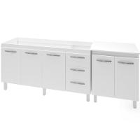Balcao Pia 150cm E Multiuso 2 Portas 70cm Branco Mobbs Branco - 3