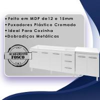 Balcao Pia 150cm E Multiuso 2 Portas 70cm Branco Mobbs Branco - 5
