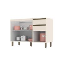 Balcão De Cozinha Pia 120 Cm 3 Portas 2 Gavetas Connect Henn Off White