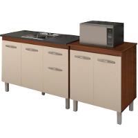 Balcao Pia 120cm E Multiuso 2 Portas 70cm Savana Off White Mobbs Savana Off White - 1