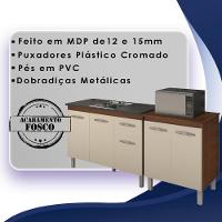 Balcao Pia 120cm E Multiuso 2 Portas 70cm Savana Off White Mobbs Savana Off White