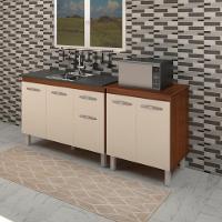 Balcao Pia 120cm E Multiuso 2 Portas 70cm Savana Off White Mobbs Savana Off White - 5