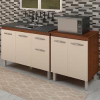 Balcao Pia 120cm E Multiuso 2 Portas 70cm Savana Off White Mobbs Savana Off White - 6