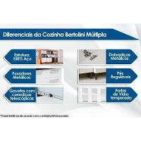 Balcão de Cozinha Múltipla 6114 3 Portas 2 Gavetas c/ Tampo 105cm Branco/Preto - Bertolini - 2