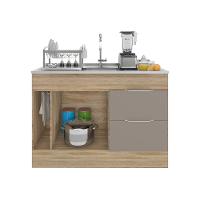 Balcão 1 Porta 2 Gavetas E Toalheiro 120 Cm Sem Tampo Ferrara Poliman Carvalho Oak E Fume - 9