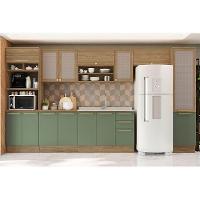 Balcão de Cozinha Modulado Botanic M623 c/ 2 Portas Nogueira/Verde Oliva - Kappesberg - 2