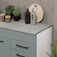 Balcão Gabinete De Pia Madesa Agata 150 Cm 2 Gavetas 2 Portas (com Tampo) - Branco/cinza Branco/cinza - 6