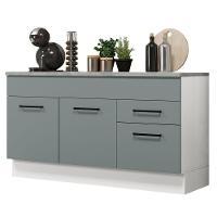 Balcão Gabinete De Pia Madesa Agata 150 Cm 2 Gavetas 2 Portas (com Tampo) - Branco/cinza Branco/cinza - 10