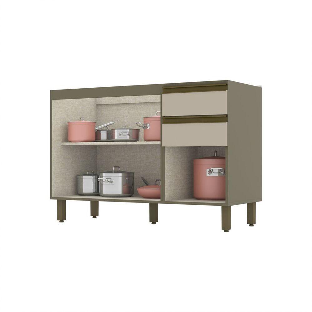 Balcão Pia 03 Portas Connect Henn Duna Com Cristal - 1