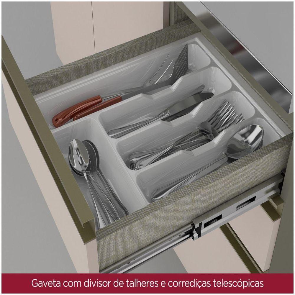 Balcão Pia 03 Portas Connect Henn Duna Com Cristal - 4