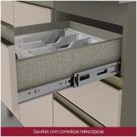 Balcão Pia 03 Portas Connect Henn Duna Com Cristal - 5