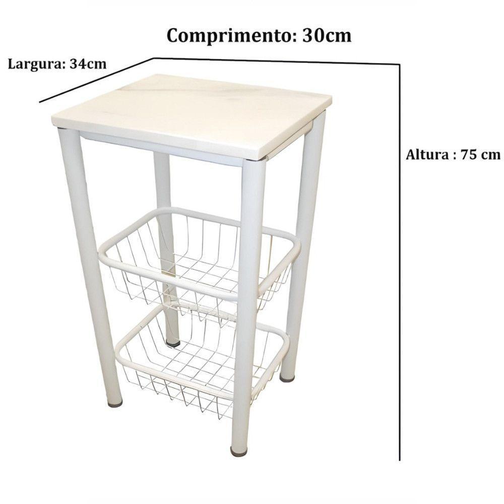 Fruteira Vegas Com Pedra Moura Branca - 2
