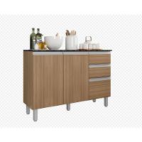 Balcão Com Tampo 120 Cm 3 Portas 2 Gavetas Paris Carvalho - 1