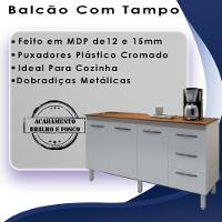 Balcao Com Tampo 160cm 9140x9320 Branco Savana Mobbs Branco Savana - 5
