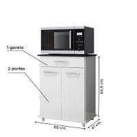 Balcão Multiuso Duplo 2Pts 1 Gvt Branco Isis Nicioli Branco - 3