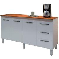 Balcao Com Tampo 150cm 9130x9310 Branco Savana Mobbs Branco Savana - 1