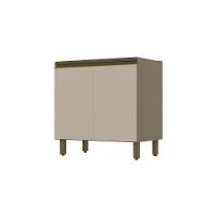 Balcão 02 Portas 80 Cm Connect Henn Duna Com Cristal - 1