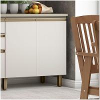 Balcão 02 Portas 80 Cm Connect Henn Duna Com Cristal - 2