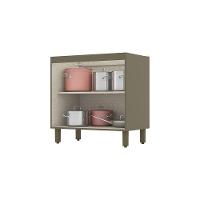 Balcão 02 Portas 80 Cm Connect Henn Duna Com Cristal - 3